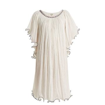 Serena ruffle-edged cotton dress