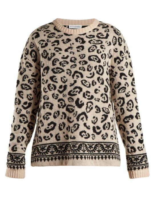 Casablanca leopard-jacquard sweater展示图