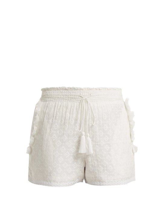 Tassel-trimmed cotton and silk-blend shorts展示图