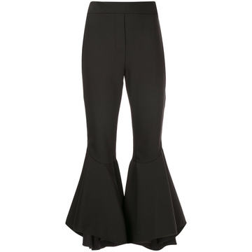 full flare cropped trousers