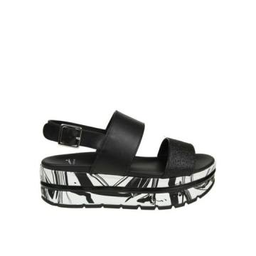 Voile Blanche "suzy" Sandal In Black Leather