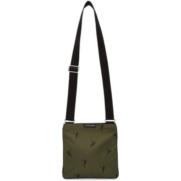 Green & Black Dancing Skeleton Crossbody Messenger Bag