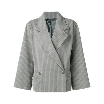 pinstripe double breasted blazer