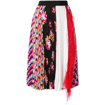 pleated fearther embellished skirt