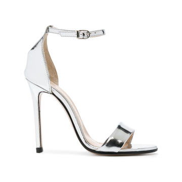 metallic heeled sandals