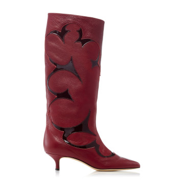 Jagger Patent-Trimmed Leather Boots