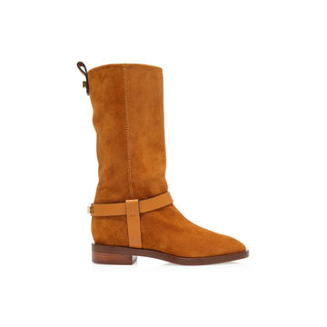 Casey Leather-Trimmed Suede Boots