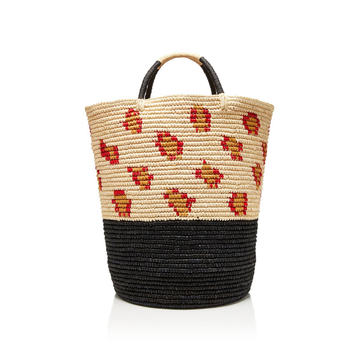 Printed Straw Tote