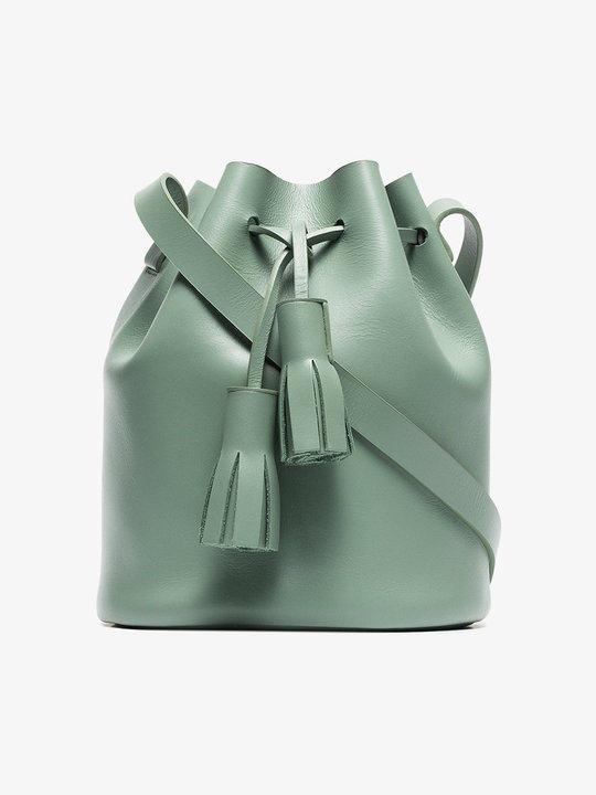 green bucket mini leather shoulder bag展示图