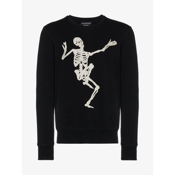 Dancing Skeleton embroidered cotton sweatshirt