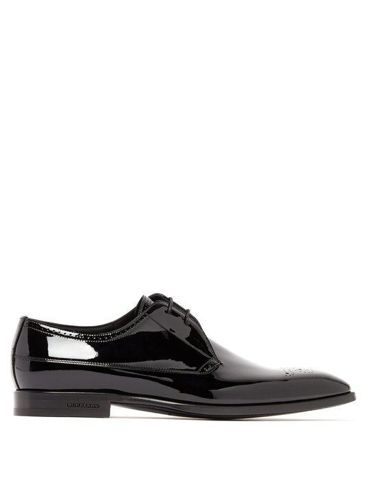 Cranbrook patent-leather derby shoes展示图