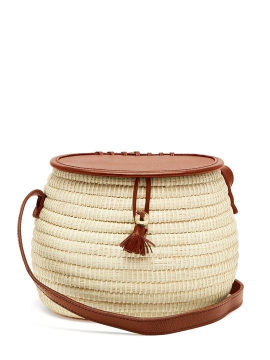 Leather and toquilla-straw basket bag展示图