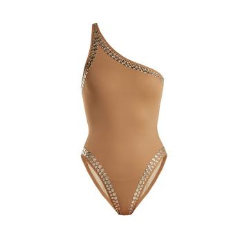 Mio studded one-shoulder swimsuit