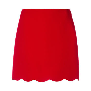 scalloped mini skirt