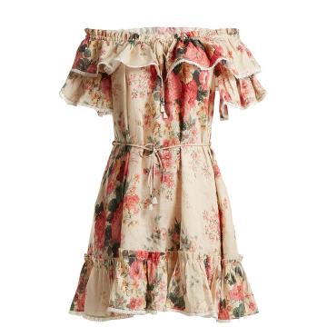 Laelia floral-print linen dress