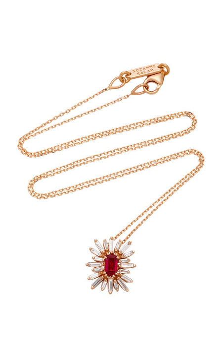 One-of-a-Kind 18K Rose Gold Ruby and Diamond Necklace展示图