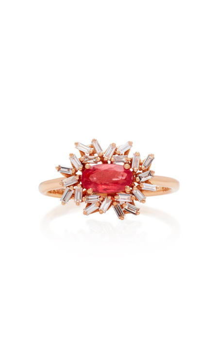 One-of-a-Kind 18K Rose Gold Rhodonite and Diamond Ring展示图