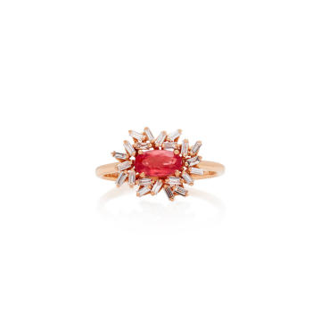 One-of-a-Kind 18K Rose Gold Rhodonite and Diamond Ring