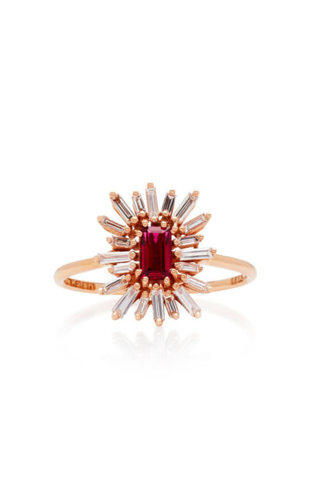 One-of-a-Kind 18K Rose Gold Ruby and Diamond Ring展示图