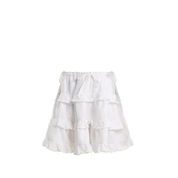 Frilled linen skirt