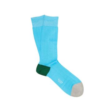 Colour-block cotton-blend socks