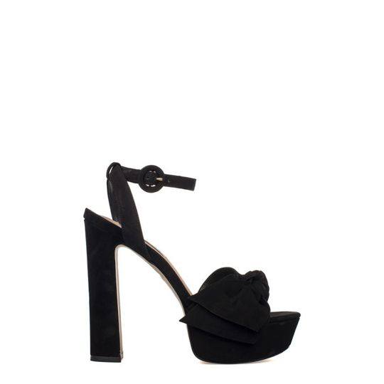 Black Breena Suede Heeled Sandal展示图