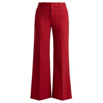 City cotton-blend wide-leg trousers