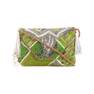 embellished foldover clutch