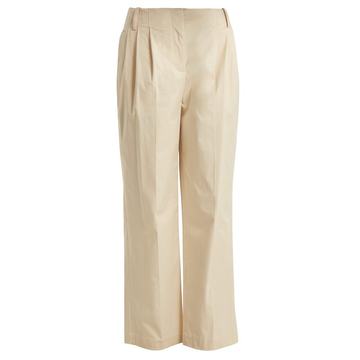 Pleat-front cotton-poplin trousers