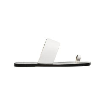 white Astrid leather flat sandals