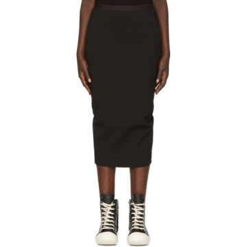 Black Grosgrain  Short Soft Pillar Skirt
