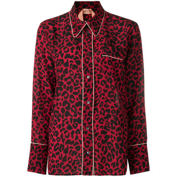 leopard print pyjama shirt