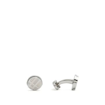 Round check cufflinks