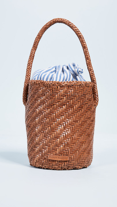 Cleo Woven Leather Bucket Bag展示图