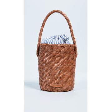 Cleo Woven Leather Bucket Bag