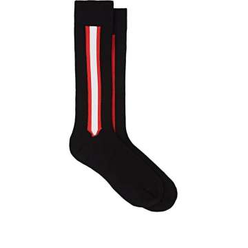 Striped Wool-Blend Mid-Calf Socks
