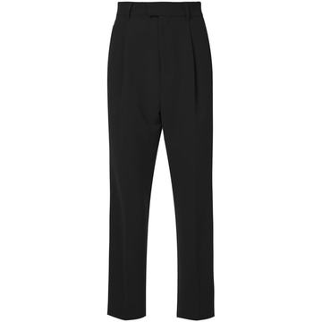 pleated front tapered trousers