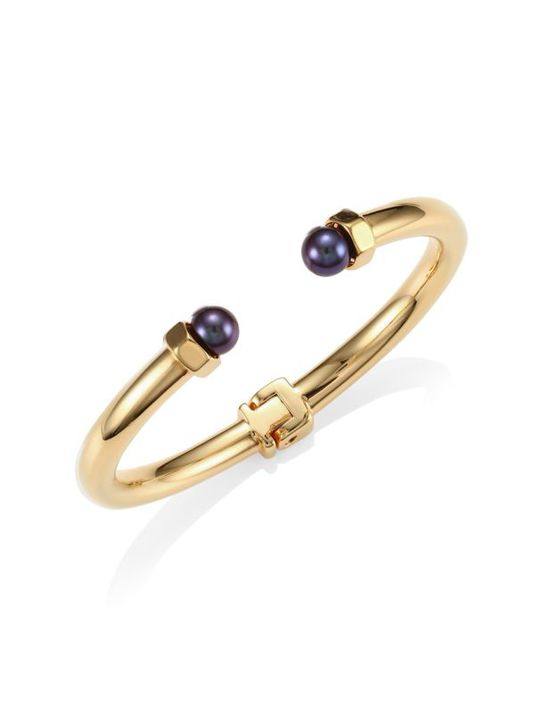 Luciano 18K Yellow Gold &amp; Swarovski Pearl Bracelet展示图