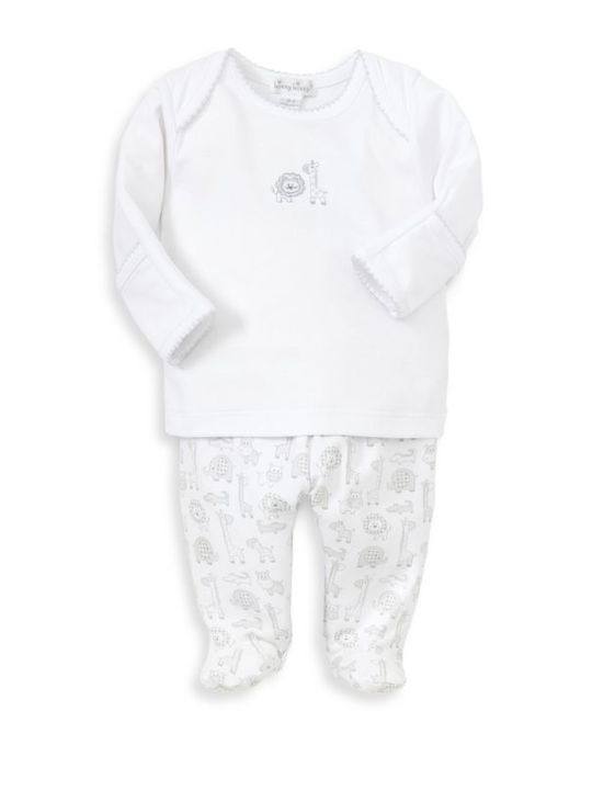 Baby's Jungle Out There Two-Piece Cotton Top and Footed Pants Set展示图