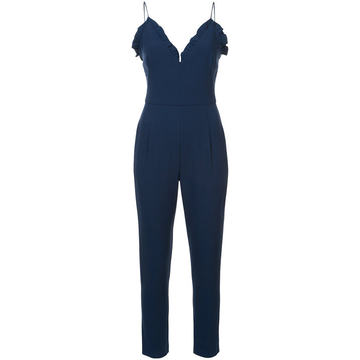 frilled V-neck jumpsuit