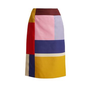 Sigma Ottoman colour-block pencil skirt
