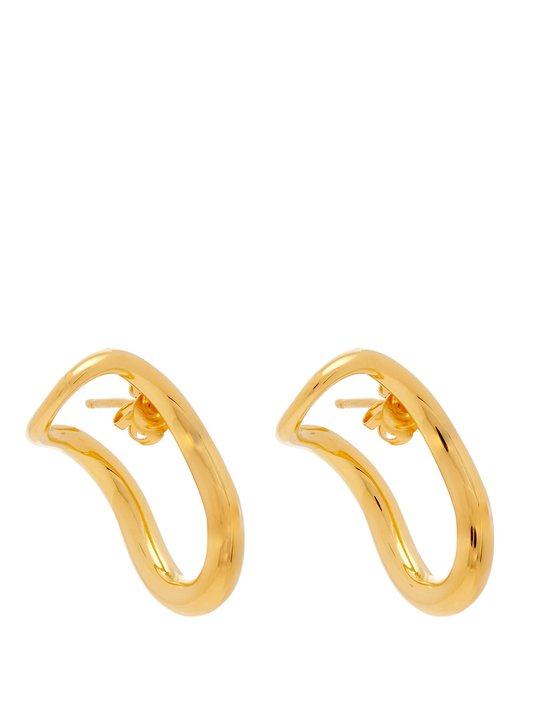 Slide 18kt gold-plated earrings展示图