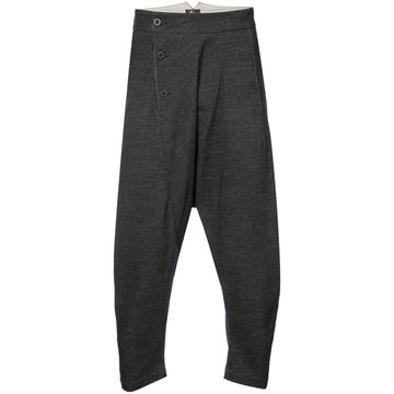 asymmetric dropped crotch trousers