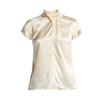 Fianna cap-sleeved silk blouse