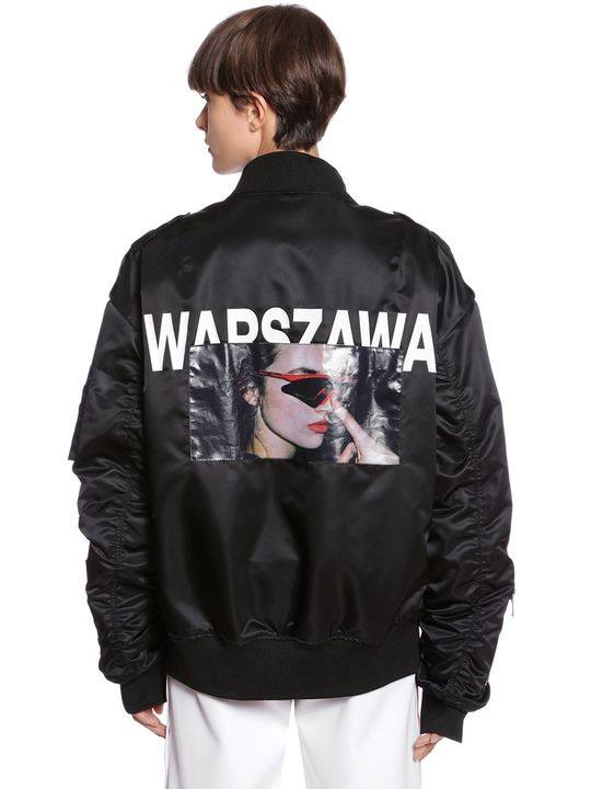 宽松"WARSZAWA"印图投手夹克展示图