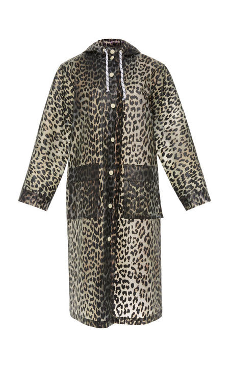 Cherry Blossom Leopard Print Rain Jacket展示图