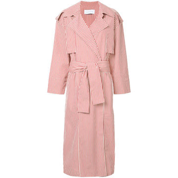 striped trench coat