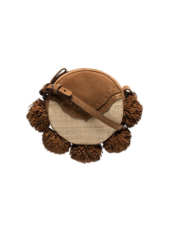 brown Tambourine suede satchel bag展示图