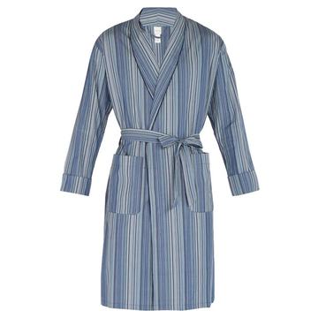 Striped cotton robe