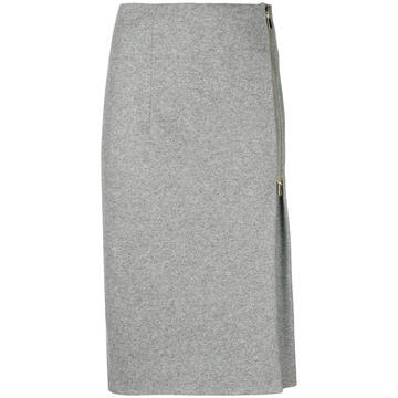 side pleat midi skirt